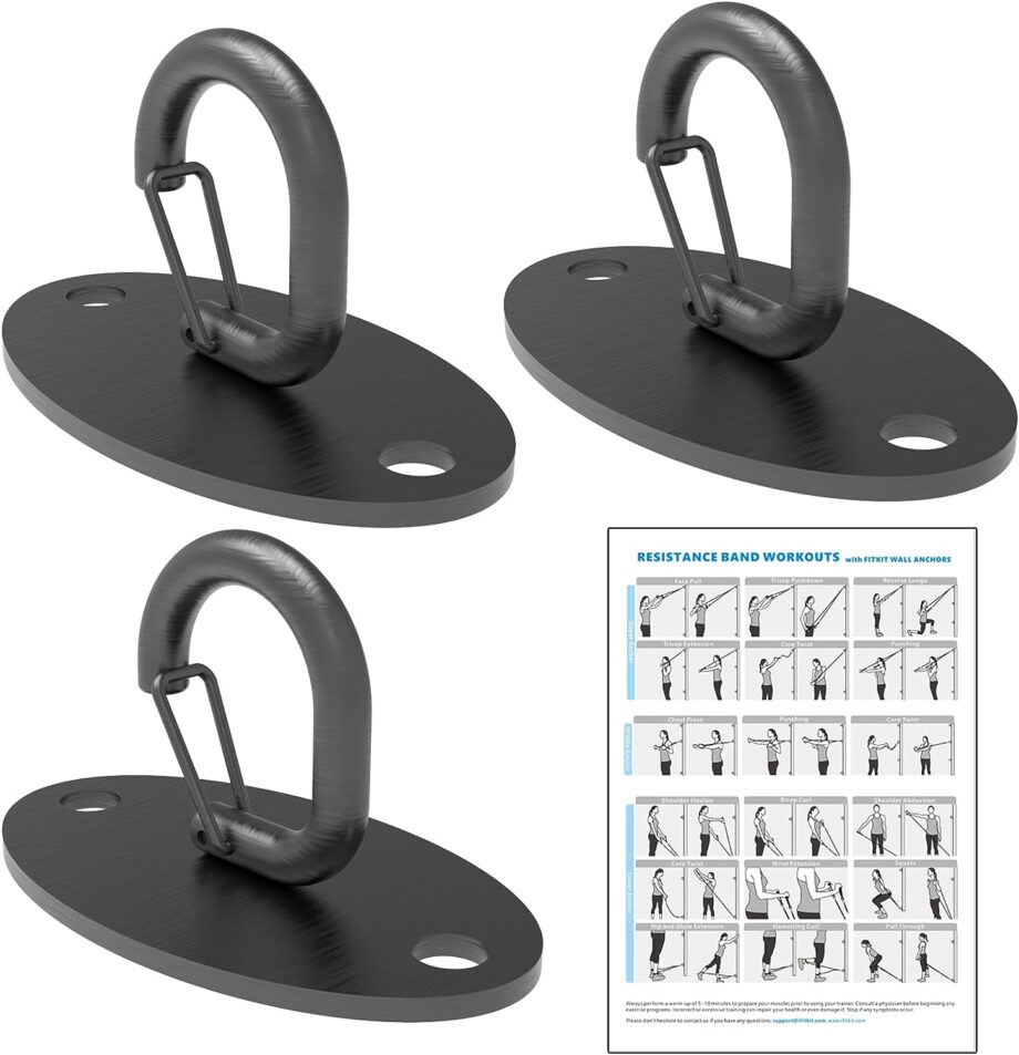 FITKIT Wall Mount Anchors for Resistance Bands